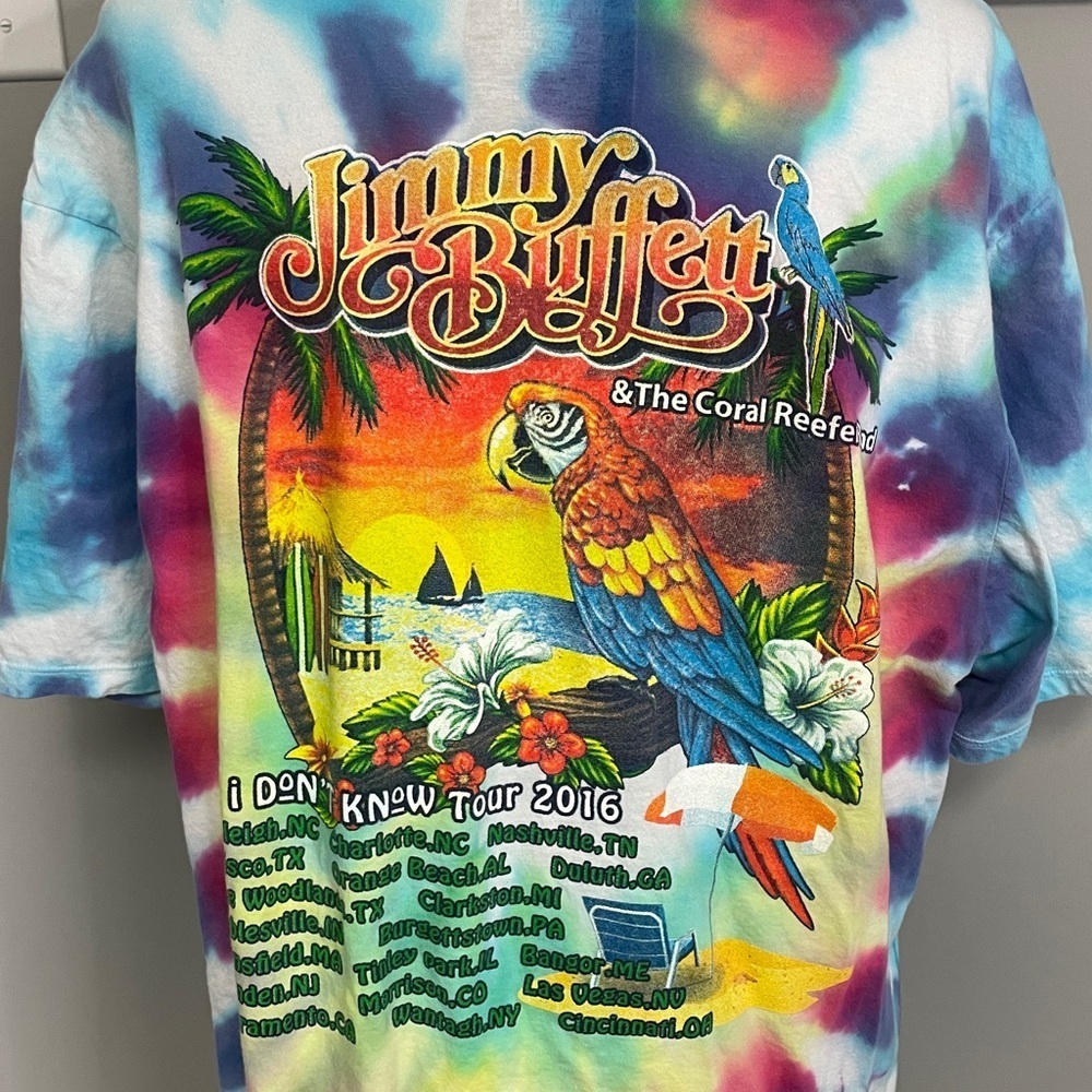 Jimmy Buffett | Tie Dye Concert Tour Shirt 2016 I Don't Know Tour Band Tee XXL - Picture 4 of 5